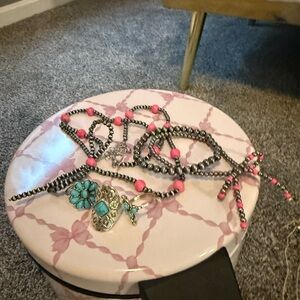 SHEIN Turquoise and Silver Rings Set and Western jewelry